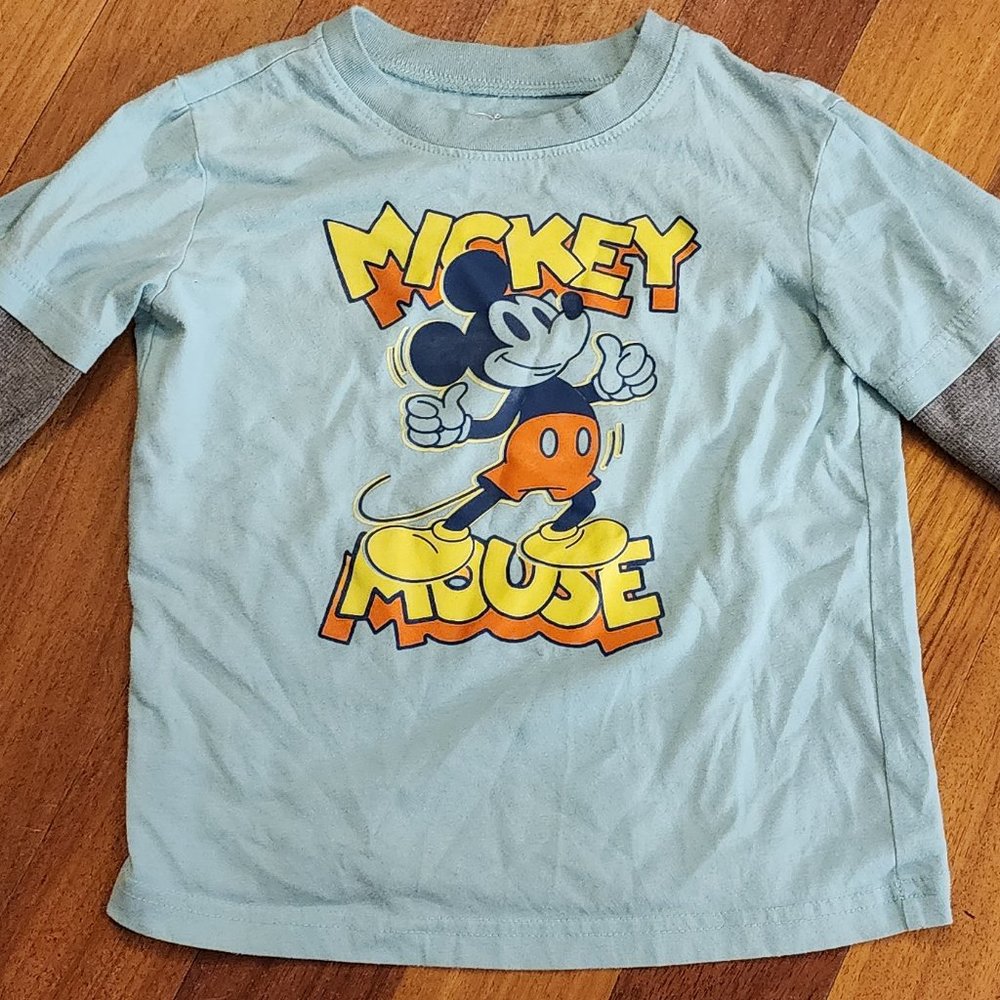 Disney Jumping Beans Blue/Gray Long Sleeve Mickey Mouse Jersey Size 5T - Picture 3 of 10